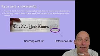 Whats that quotNewsvendor solutionquot for inventory and capacity planning 6min [upl. by Nauaj]