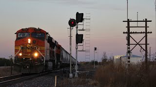 BNSF 7691 Passes The Messex CO Searchlights [upl. by Arreis]