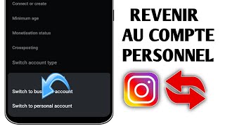 Comment revenir à un compte personnel sur Instagram [upl. by Annoyk164]