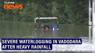 Severe waterlogging in parts of Vadodara following heavy rainfall in the region [upl. by Marb]