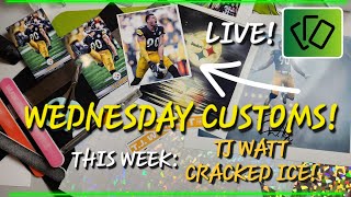 WEDNESDAY CUSTOMS THIS WEEK TJ WATT CRACKED ICE CUSTOM FOOTBALL CARDS 112024 [upl. by Lorrayne]