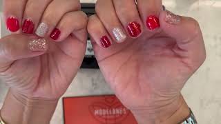 Modelones White amp Red Gel Polish Kit Review [upl. by Arekat958]