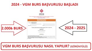 VGM BURS BAŞVURUSU BAŞLADI VGM YÜKSEKÖĞRETİM BURS BAŞVURUSU NASIL YAPILIR VAKIFLAR GENEL MÜDÜRLÜĞÜ [upl. by Kemeny]