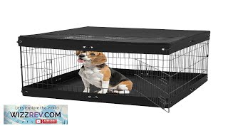 Dog Playpen 4 Panels Foldable Metal Dog Exercise Pen with Bottom Pad Review [upl. by Terrill]