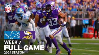 A WILD Battle in Week 7  Detroit Lions vs Minnesota Vikings FULL GAME  NFL 2024 Season [upl. by Norym216]