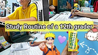 👩‍🏫Daily STUDY ROUTINE CBSE 12th grade  Productive days in my life ✨️Exam preparation📝 [upl. by Cott998]