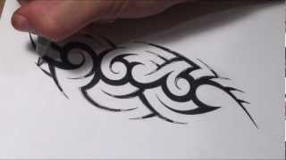 How To Create a Hidden Tribal Name Tattoo Design [upl. by Nylacaj]