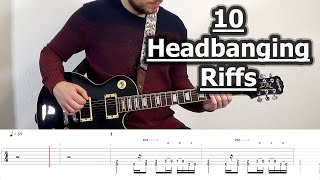 10 Headbanging Guitar Riffs with Tabs [upl. by Myrta]