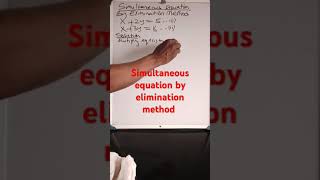 Solving simultaneous equation by elimination method [upl. by Pat]