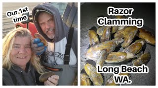 Razor Clam Techniques  Washington State  Catch and Cook [upl. by Aidole]