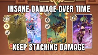 Golden Wolflord Deals Amazing Damage Over Time  Genshin TCG [upl. by Salaidh]