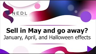 Sell in May and go away January April and Halloween effects Excel [upl. by Lleihsad611]