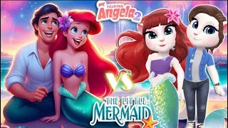 My Talking Angela 2  mermaid vs Prince Eric  cosplay smiling critters [upl. by Ellemac209]