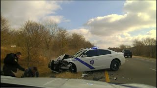 Arkansas State Trooper Ends 130 MPH Pursuit With Head On Collision [upl. by Renruojos]