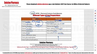 Different Types of Iron Preparation  Oral iron preparation  Parenteral Iron Preparation  GPAT [upl. by Retsila]