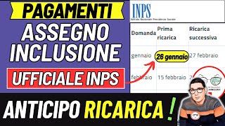 PAGAMENTI ASSEGNO DI INCLUSIONE 📄 CIRCOLARE INPS ➡ RICARICA GENNAIO ANTICIPATA e TUTTE LE DATE ADI [upl. by Nyloj]