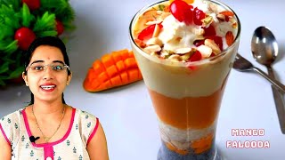 Mango Falooda Recipe 🥭  मँगो फालुदा  How to make Mango falooda at home in marathi [upl. by Larsen]