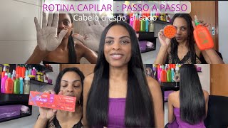 ROTINA CAPILAR DE UMA CRESPA ALISADA  PASSO A PASSO MEU CABELO CRESCEU MUITO [upl. by Irret]