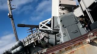 USS Nimitz CVN 68 FIRES its Phalanx CloseIn Weapon System [upl. by Hauck]