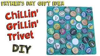 Chillin Grillin Trivet DIY  Easy Bottle Cap Recycling Craft Craft Klatch Fathers Day Series [upl. by Port]