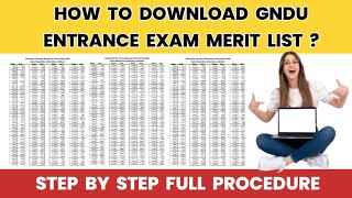 How to Download GNDU Entrance Exam Merit List   Gndu Entrance Exam Result  Gndu Admission 2024 [upl. by Yartnod]