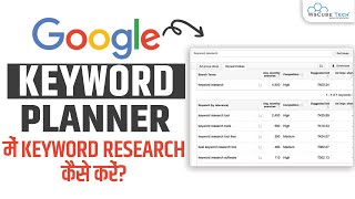 Google Keyword Planner How to use Google Keyword Planner for Keyword Research  Fully Explained [upl. by Phebe]