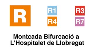 Rodalies estación a estación Montcada Bifurcació a LHospitalet R1 R3 R4 R7 [upl. by Trici]