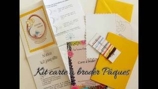 Kit carte à broder Pâques  broderie sur papier [upl. by Polard]