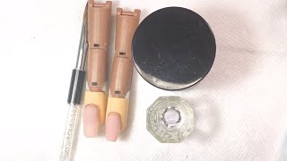 Tecnica de 3perlas en uñas acrílicas con tips o de escultura para principiantes [upl. by Dub779]