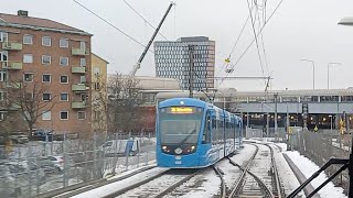 Tvärbanan Cab Ride  A Drivers Eye View of Stockholm Tram Route 30 [upl. by Ecirb]