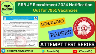 RRB JE 2024 Exam Notification  RRB JE Syllabus Tips and Important Dates  RRB JE TEST SERIES [upl. by Asirak]