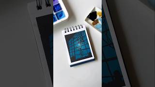 Night sky painting  Himi gouache art artshorts gouachepaint shortsviral bluepainting [upl. by Kragh]