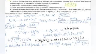 Equilibrio de precipitación EvAU Madrid julio 2019 B4 QUÍMICA 2º BACHILLERATO [upl. by Garrity]