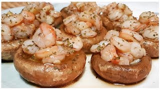 CHAMPIÑONES RELLENOS DE GAMBAS ¡¡¡ Un aperitivo BUENISIMO [upl. by Madigan670]