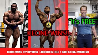 Keone Pearson WINS 212 Olympia  Arnold Schwarzenegger Announces Arnold Will Be Free  Hadi UPDATE [upl. by Ellenig]