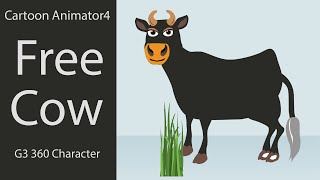 Free New Cut Cow G3 360 Character Cartoon Animator 4 you can use in your Cartoon Project [upl. by Annasoh]