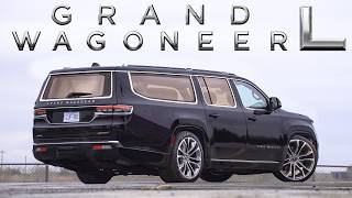 TWIN TURBO HURRICANE HEARSE 2023 Jeep Grand Wagoneer L Review [upl. by Nnaeirrac]