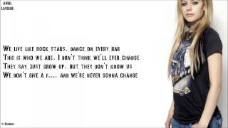 Avril Lavigne  Heres To Never Growing Up Lyrics [upl. by Annaohj]