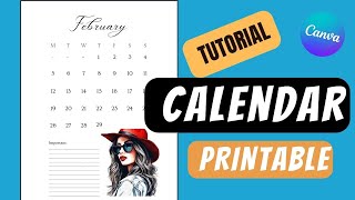 Calendar Tutorial Canva  Printable Calendar Monthly Calendar [upl. by Lamp739]