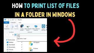 How to Print List of Files in a Folder in Windows 11 [upl. by Aekal]