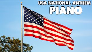 The StarSpangled Banner  Animated Flag USA National Anthem  Piano [upl. by Ahsienal]