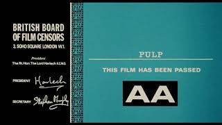 BBFC Rating Card AAUnited Artists 1972 [upl. by Elokkin]