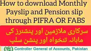 online Salary Slip Pension slip PIFRA of Government Employees ماہانہ سلپ پنشنرز اور ملازمین gmail [upl. by Reeve]