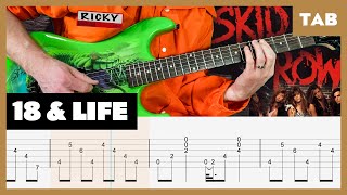 Skid Row  18 and Life  Guitar Tab  Lesson  Cover  Tutorial [upl. by Jeff578]