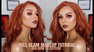 FULL GLAM MAKEUP TUTORIAL AKA HOW TO CATFISH TEHE [upl. by Akkina]