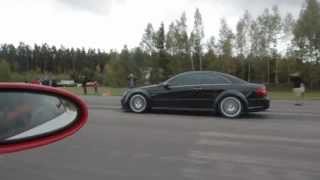 9ff GTurbo 750 Porsche 911 GT3 RS based vs Mercedes CLK63 AMG Black Series Kompressor Xtra Power [upl. by Sholley]