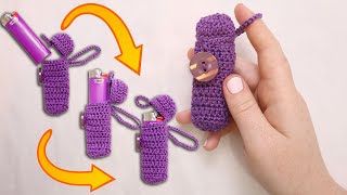 How to Crochet a Lighter Case Keychain  Make it with me [upl. by Erdne]