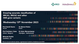 Ensuring accurate classification of BRCA1 BRCA2 and other HRR gene variants 2023  webinar 4 [upl. by Ebaj]