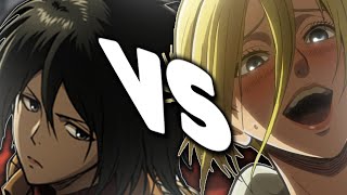 Mikasa VS Annie THE YANDERE VS THE TRAITOR [upl. by Liddie27]