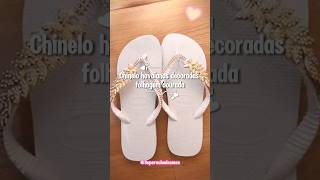 Chinelo havaianas originais decoradas folhagem dourada [upl. by Htebilil]